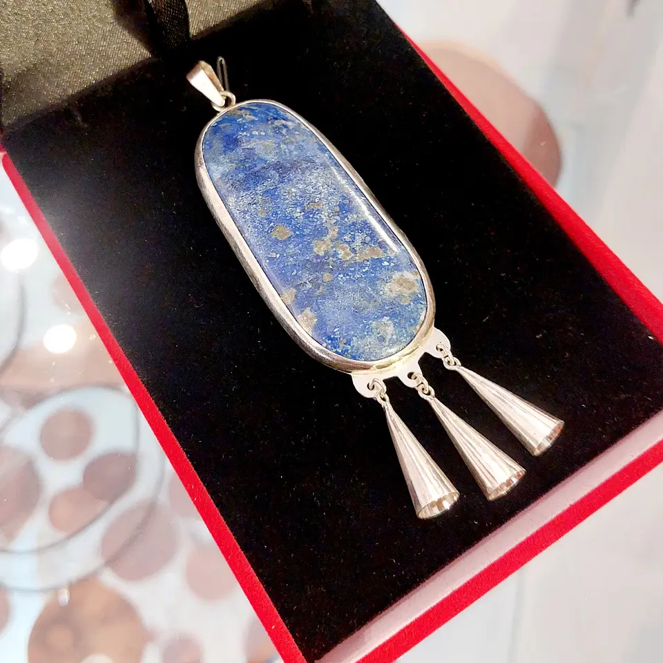 Collar Lapislázuli y cadena Mapuche 2