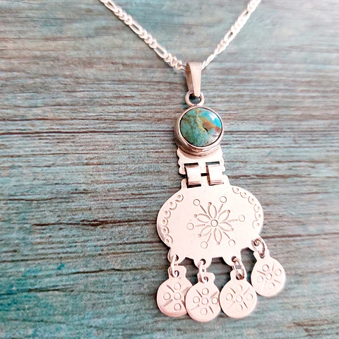 Collar Mapuche con Piedra Turquesa