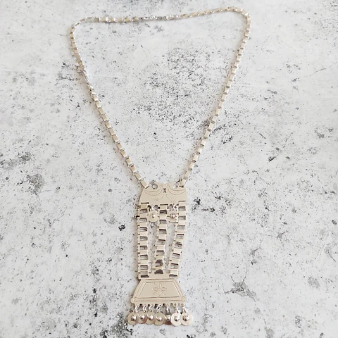 Collar Mapuche Trapelakucha de 3 cadenas en Plata 950 