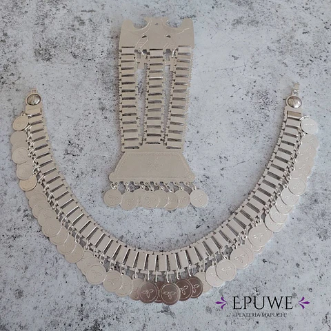 Conjunto Mapuche Trapelakucha y Trarilonko en Plata 950