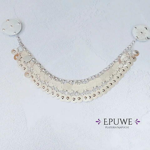 Collar Mapuche Kilkay con Prendedores Cheltuwe en Plata 950