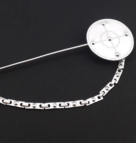 Prendedor Mapuche Tupu Diseño Ancestral en Plata 950