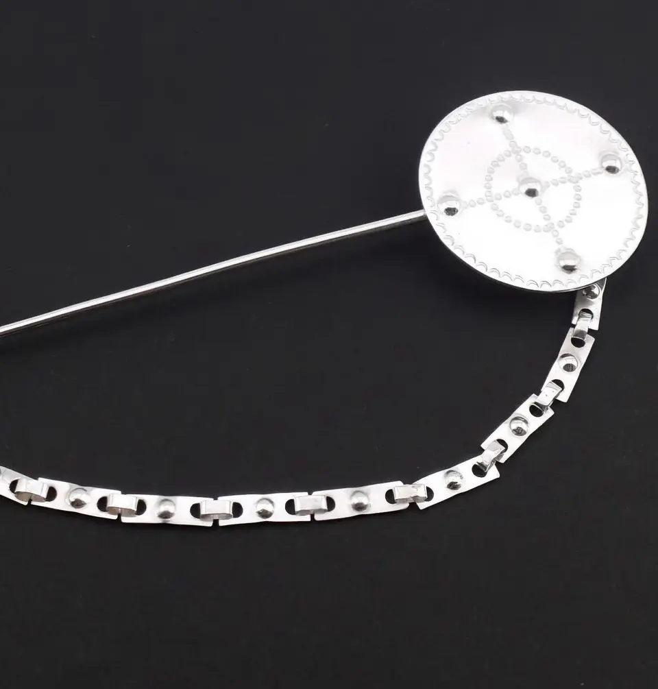 Prendedor Mapuche Tupu Diseño Ancestral en Plata 950 1