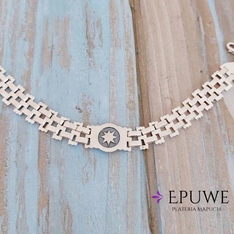 Pulsera Mapuche Tradicional Lucero de la Mañana en Plata 950 2