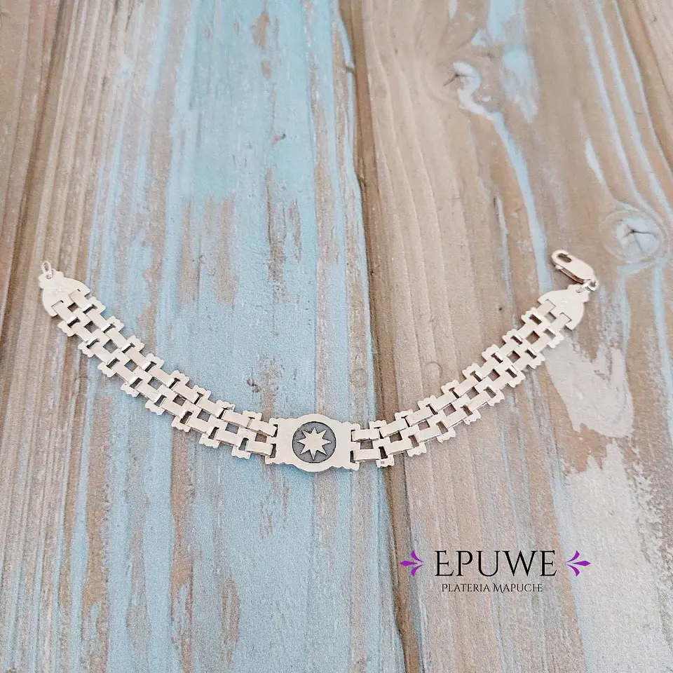 Pulsera Mapuche Tradicional Lucero de la Mañana en Plata 950 1
