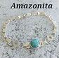 Pulsera Mapuche con Piedra Amazonita  - Miniatura 2