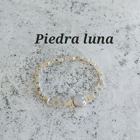 Pulsera Mapuche con Piedra Luna