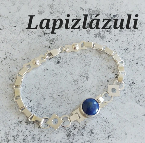 Pulsera Mapuche con Piedra Lapislázuli