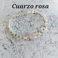 Pulsera Mapuche con Cuarzo Rosa - Vorschaubild 1