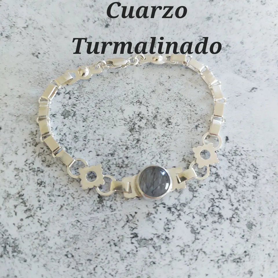 Pulsera Mapuche con Cuarzo Turmalinado 1