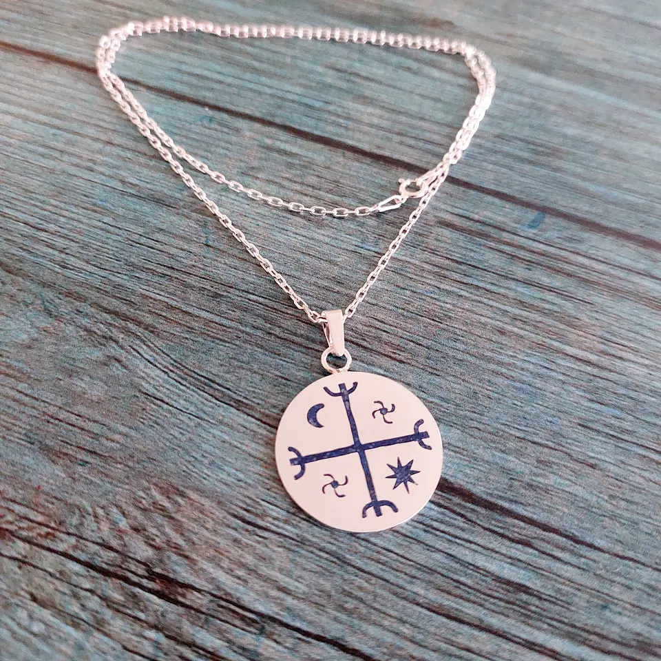 Collar Mapuche Kultrún con Lapislázuli 2