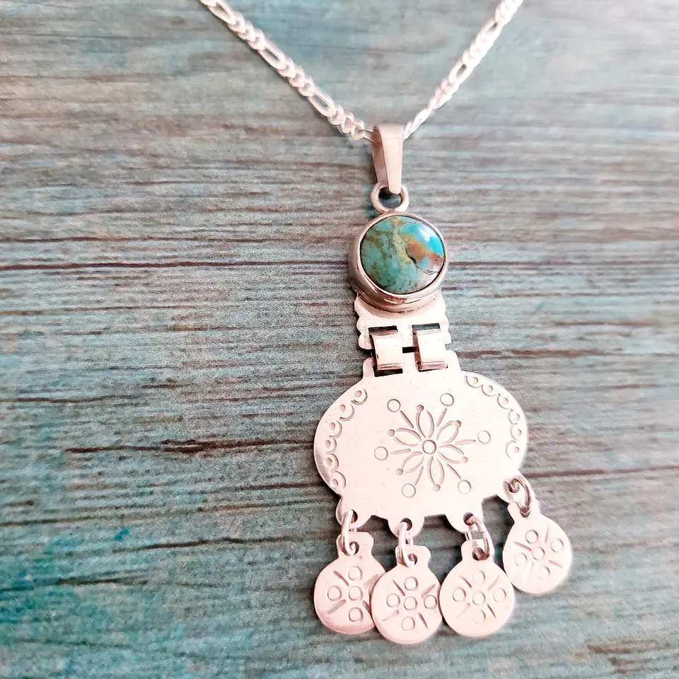 Collar Mapuche con Piedra Turquesa 2