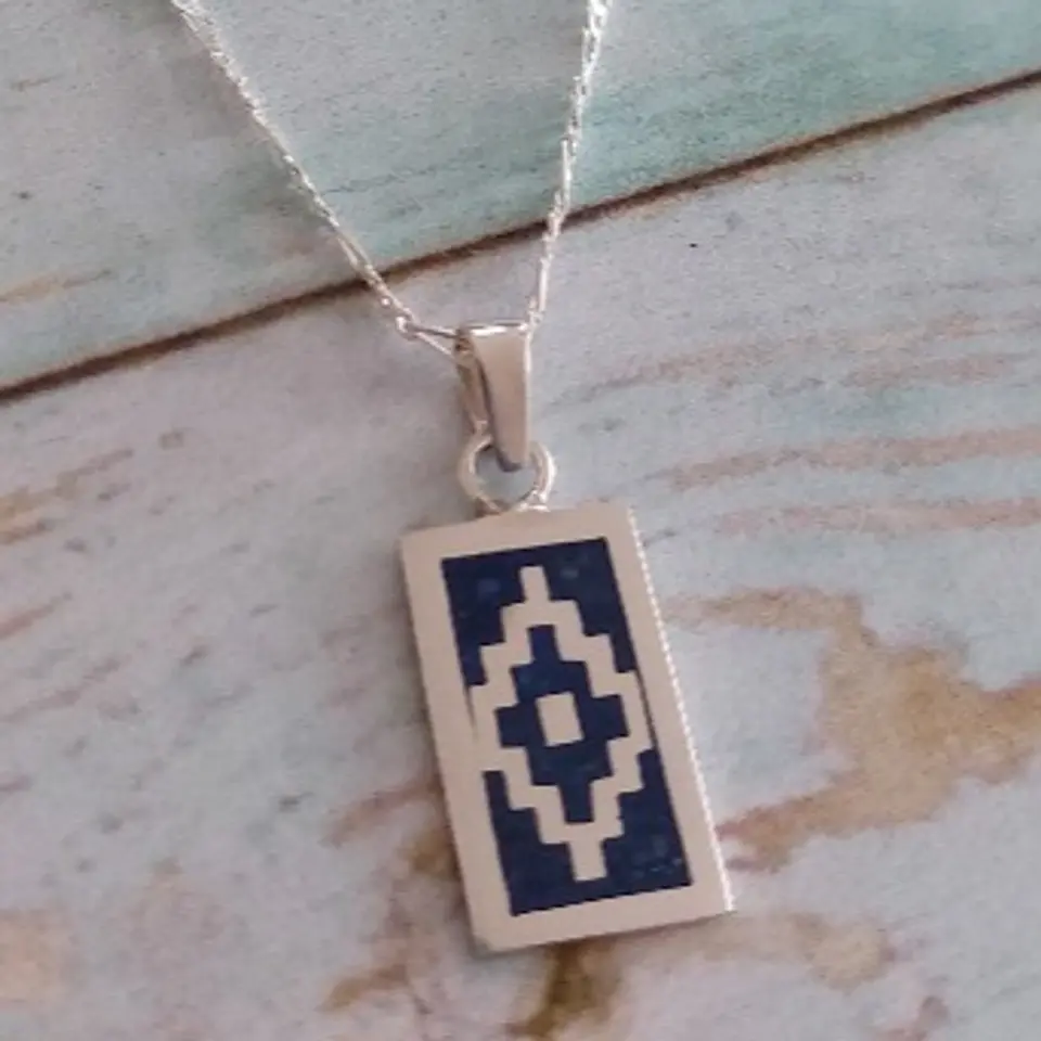 Collar Mapuche Chakana con Lapislázuli  2