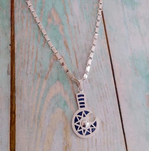 Collar Mapuche Toki Kura con Lapislázuli 