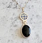 Collar Mapuche Kultrún con Obsidiana - Miniatura 1