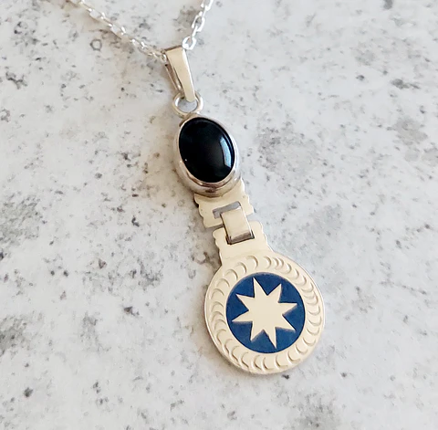 Collar Mapuche Lucero de la Mañana con Onix