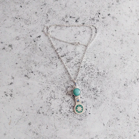 Collar Mapuche Lucero de la Mañana con Amazonita