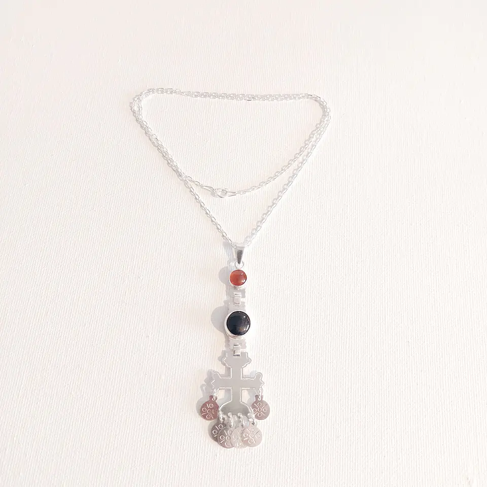 Collar Mapuche con Citrino y Ónix 2