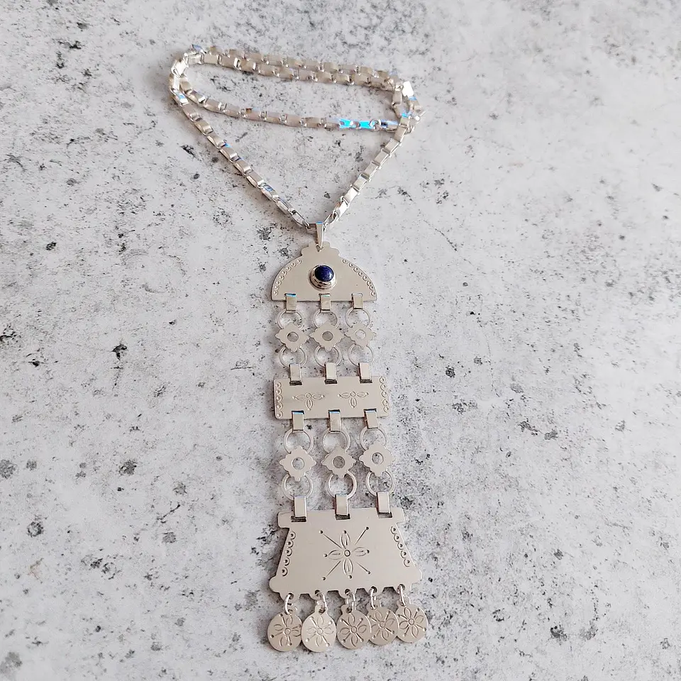 Collar Sikill con Cadena Tradicional Mapuche 1