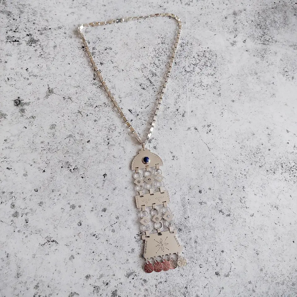Collar Sikill con Cadena Tradicional Mapuche 2