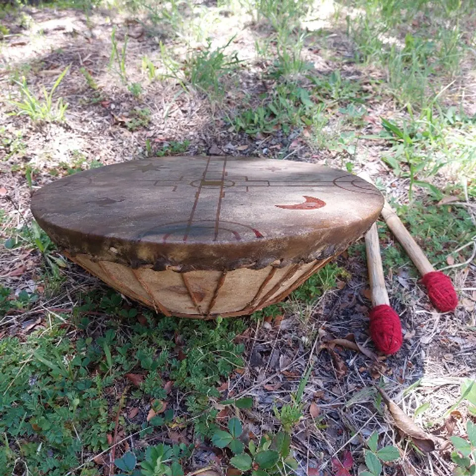 Tambor Kultrún Mapuche 42 cm de diámetro 1