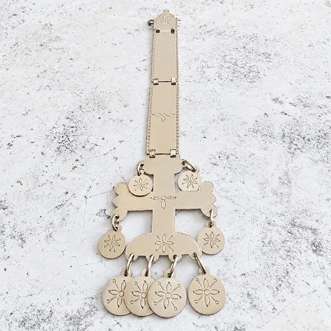 Prendedor Mapuche Trapelakucha en Metal Alpaca
