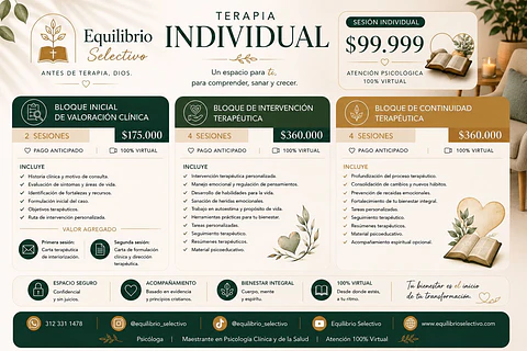 Paquete de 10 sesiones  individuales 