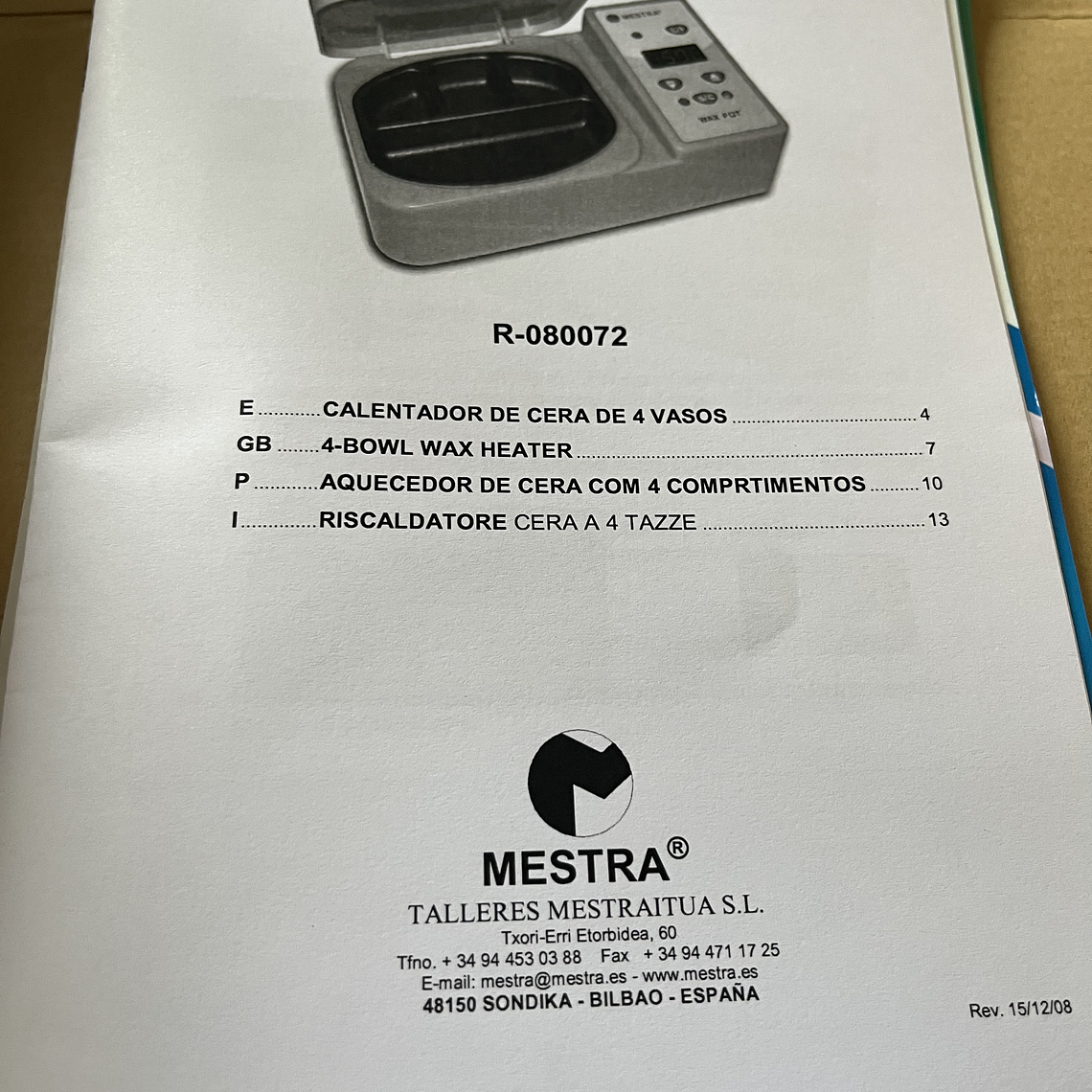 AQUECEDOR DE CERA MESTRA 2