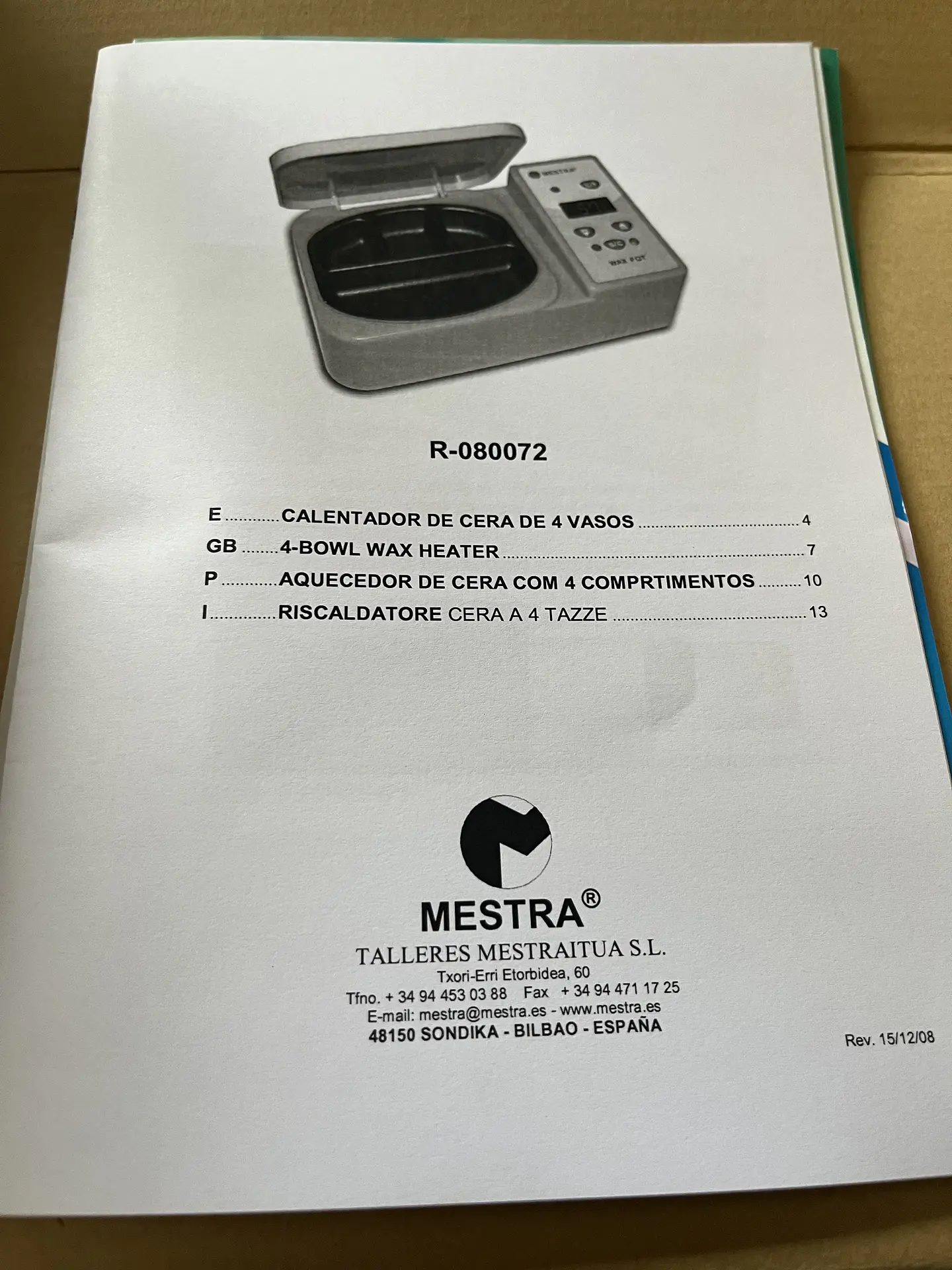 AQUECEDOR DE CERA MESTRA 2