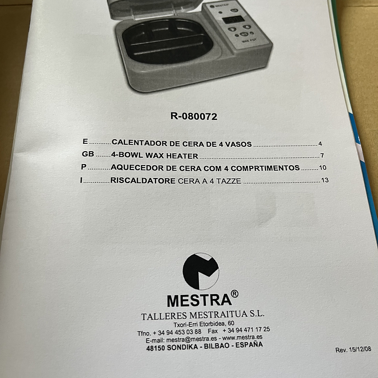 AQUECEDOR DE CERA MESTRA 2