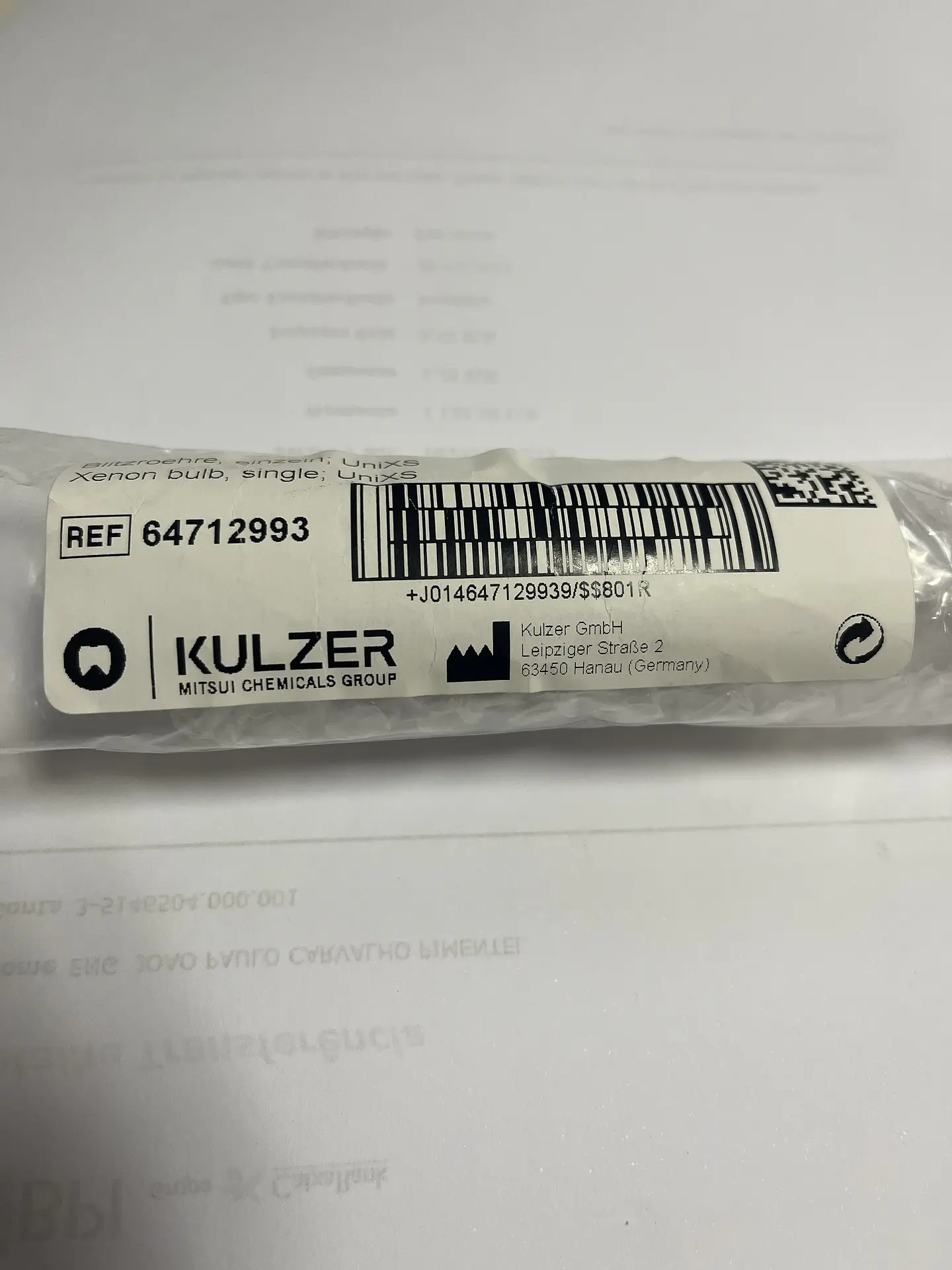 LAMPADA FOTOPOLIMERIZADOR KULZER UNIX XS 64712993 1