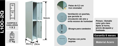 Lockers Metalico 2 Casilleros