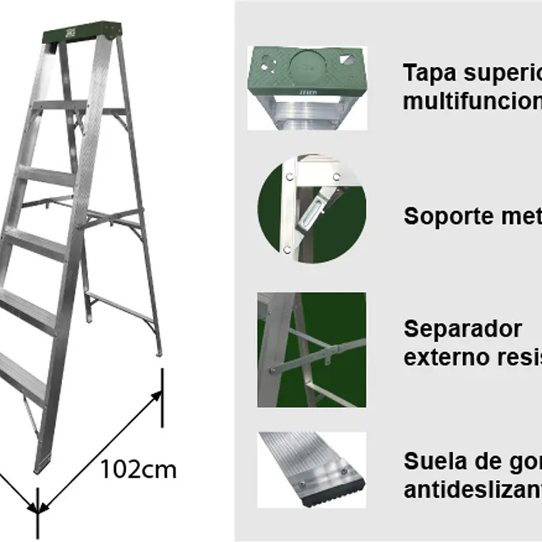 Esc. Aluminio Tijera 6 Peld 6