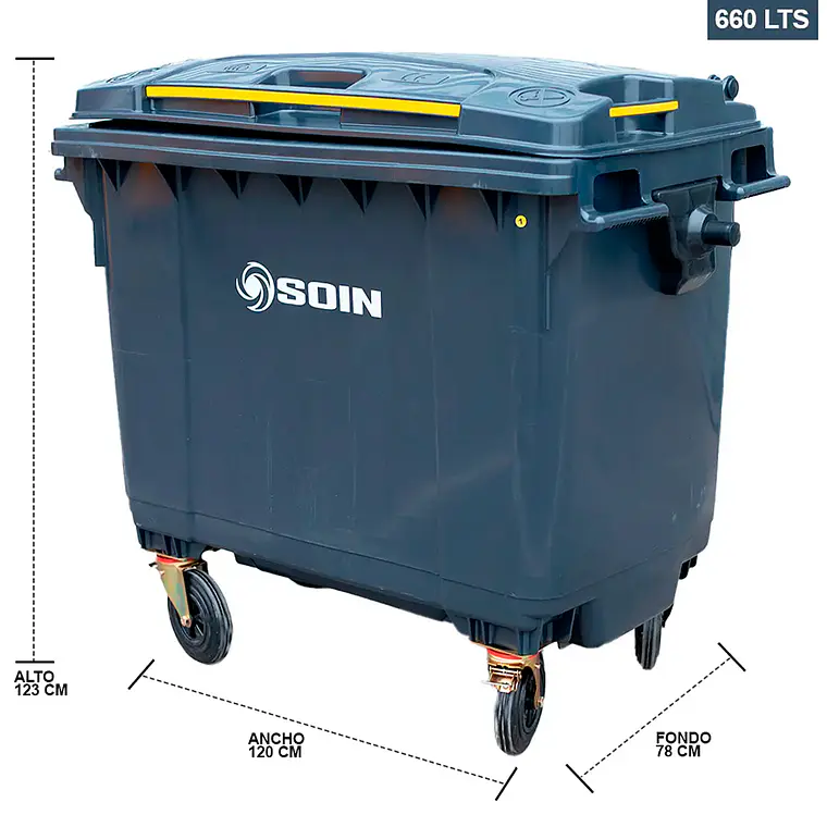 Contenedor De Basura 660l Gris 2