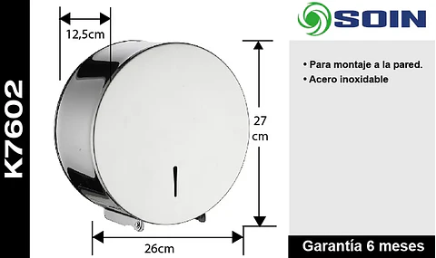 Dispensador De Papel Higienico Acero Inox