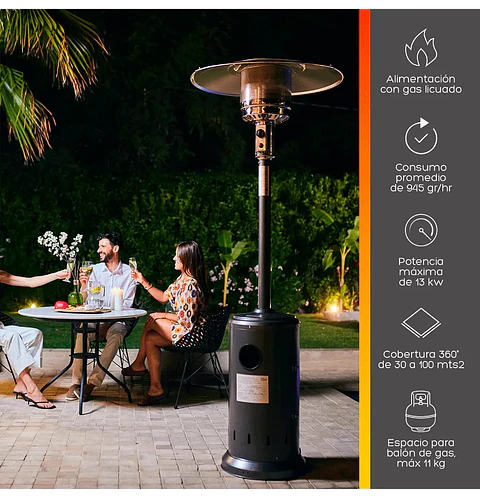 Estufa Calefactor Exterior Sombrero 13 Kw