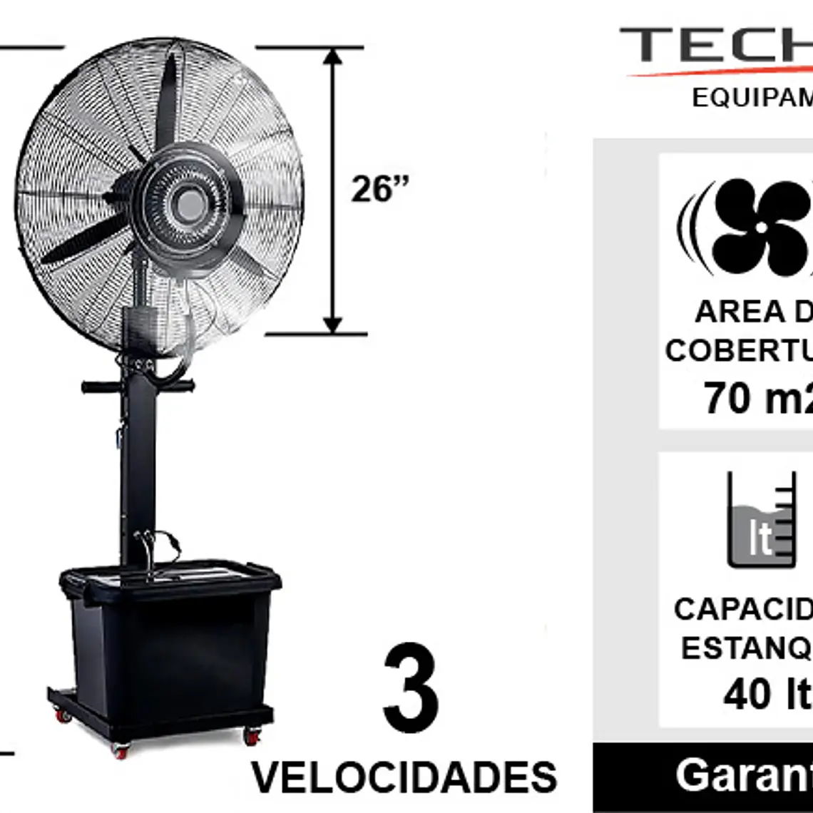 Ventilador 26' Pedestal Con Nebulizador 4