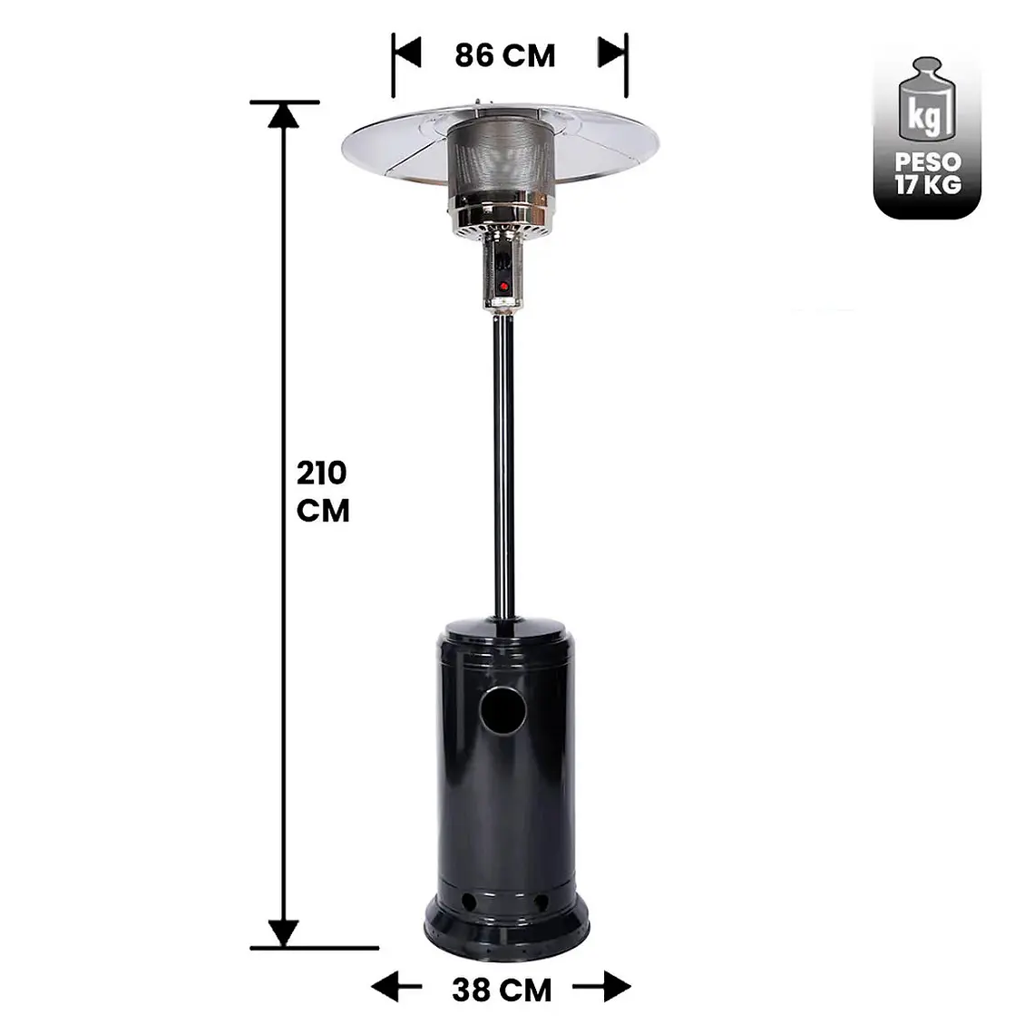 Estufa Calefactor Exterior Sombrero 13 Kw 2