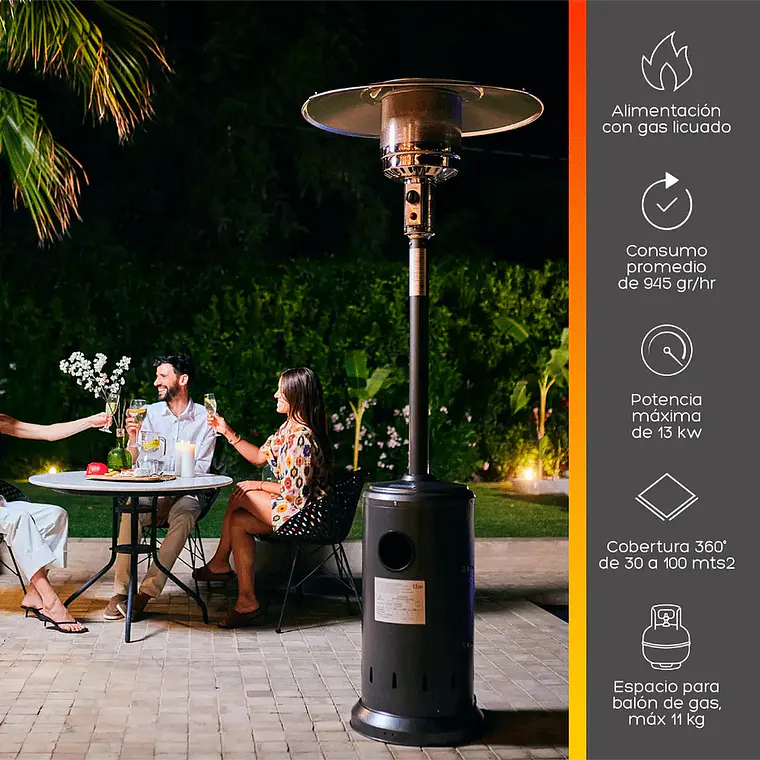 Estufa Calefactor Exterior Sombrero 13 Kw 3