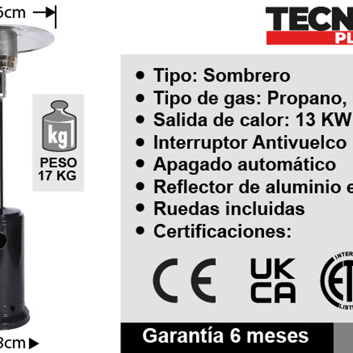 Estufa Calefactor Exterior Sombrero 13 Kw 4