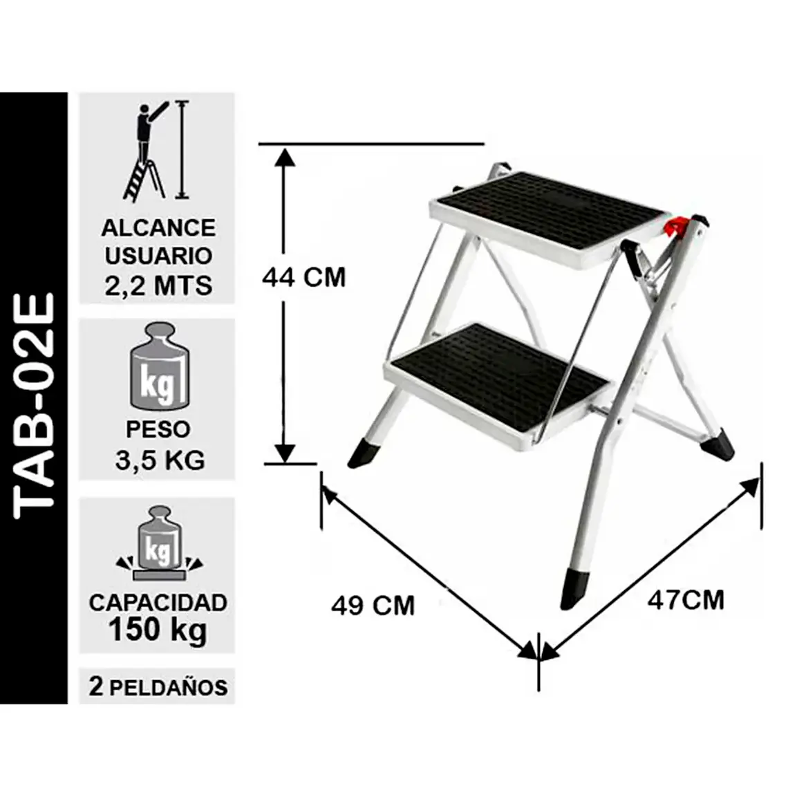 Piso Escalera Plegable 2p Compacto 4