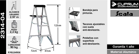 Esc. Aluminio Tijera 1.22m