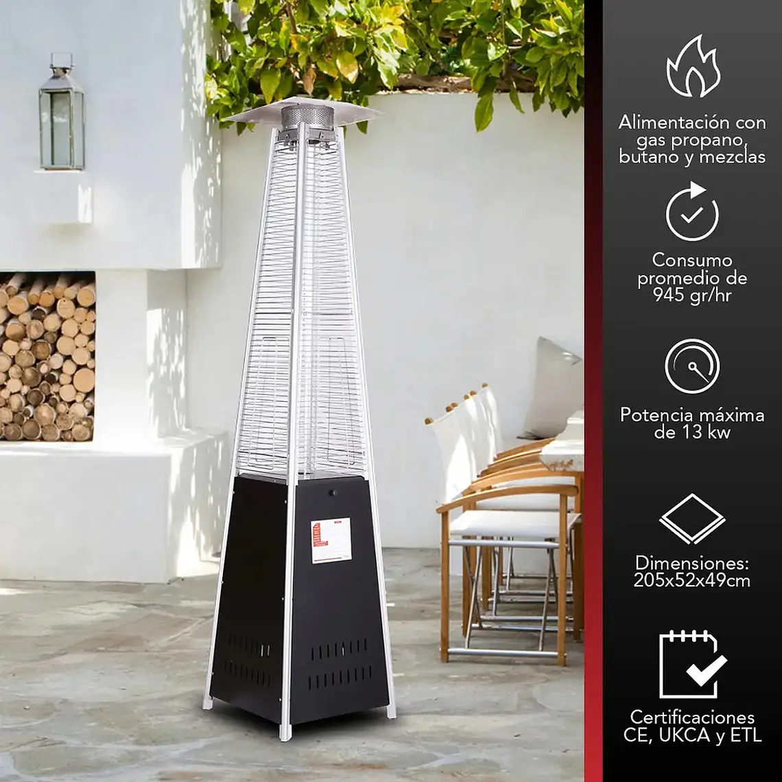 Estufa Calefactor Exterior PirÁmide 13 Kw 3