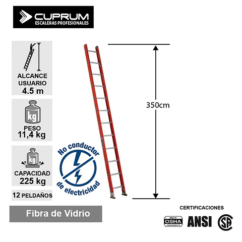 Esc. F. Vidrio Recta 3.66m