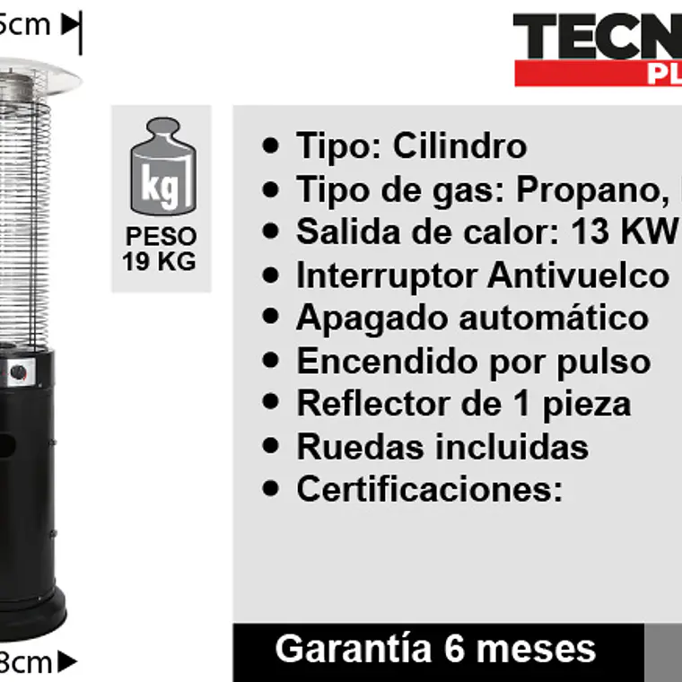 Estufa Calefactor Exterior Tubular 13 Kw 5