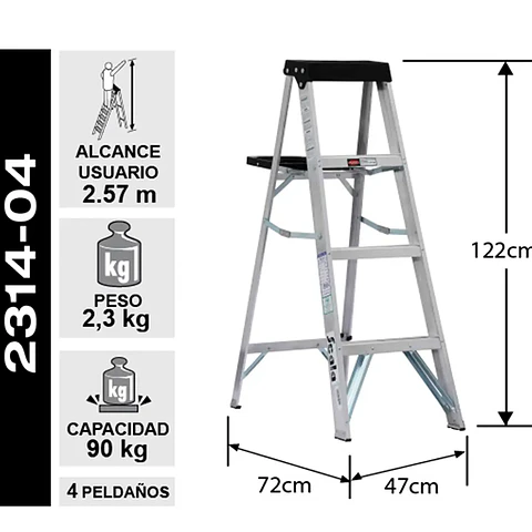 Esc. Aluminio Tijera 1.22m