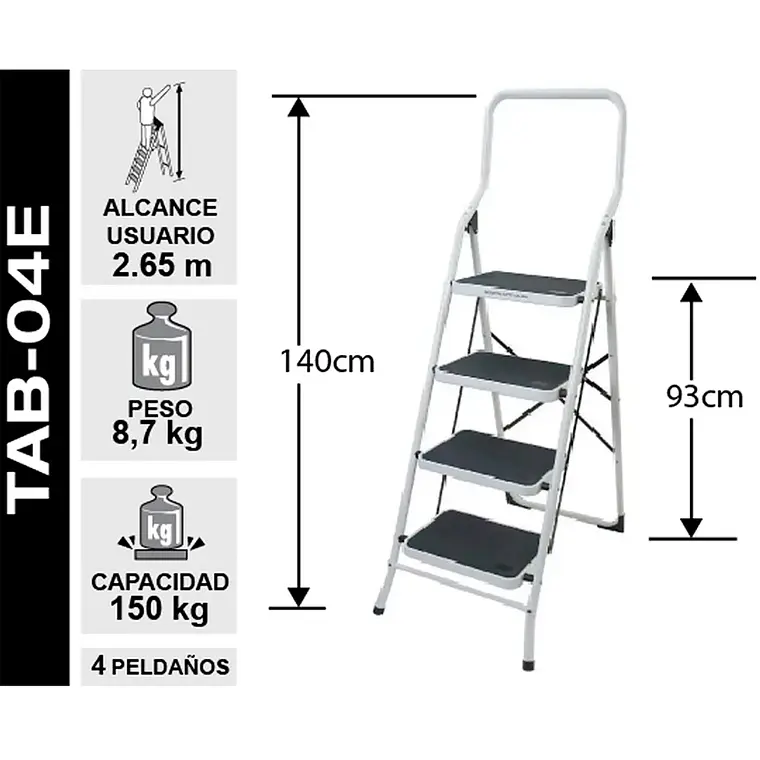 Piso Escalera Plegable 4p Con Asa 2
