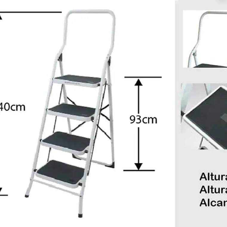 Piso Escalera Plegable 4p Con Asa 3