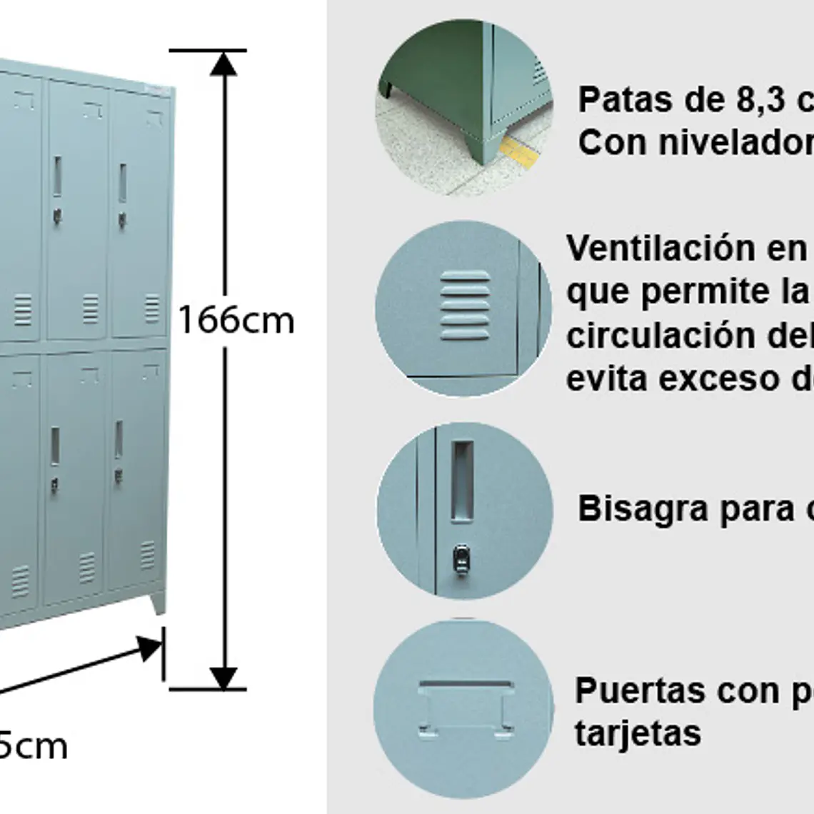 Lockers Metalico 10 Casilleros 9