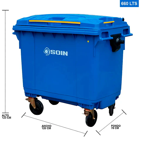 Contenedor De Basura 660l Azul